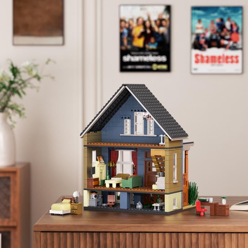 Tiktokshopblackfriday Brick Shame Family House Building Set – DIY Home Construction Blocks Kit with Detailed Rooms & Furniture, Creative Display Gift for Kids, Teens & Adults