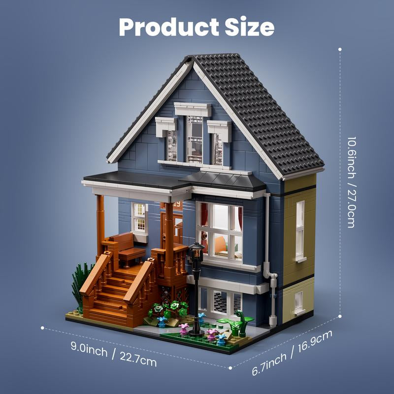 Tiktokshopblackfriday Brick Shame Family House Building Set – DIY Home Construction Blocks Kit with Detailed Rooms & Furniture, Creative Display Gift for Kids, Teens & Adults