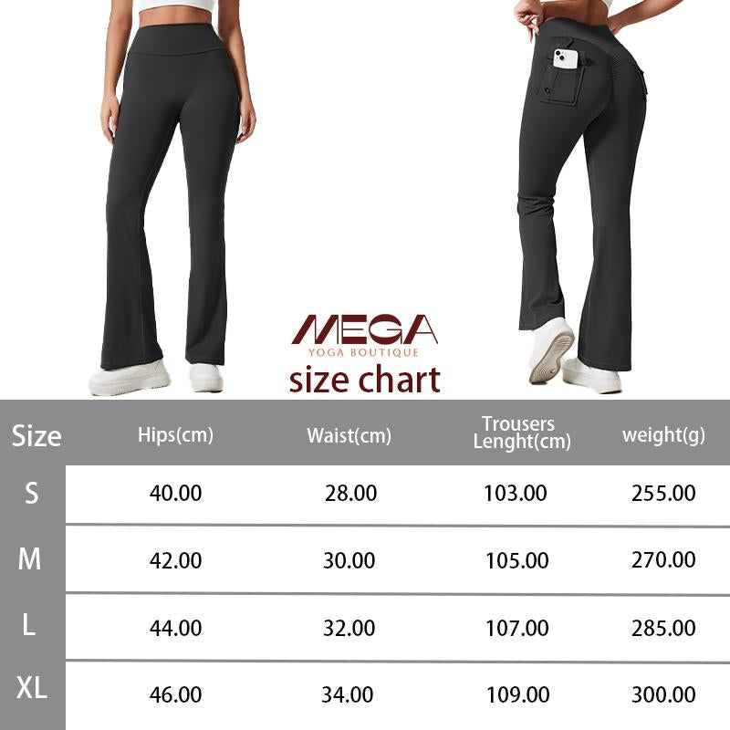 Flare Leggings with Pockets - Scrunch Butt Lifting Yoga Pants for Women, High-Waisted Gym Activewear, Trendy Streetwear & Workout Outfit