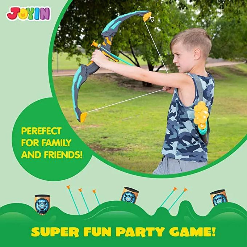 Kids Bow and Arrow Set, LED Light up Archery Toy Set with 9 Suction Cup Arrows, Target & Arrow Case, Indoor and Outdoor Hunting Play Gift Toys for Kids Outdoor Play Toys Boys
