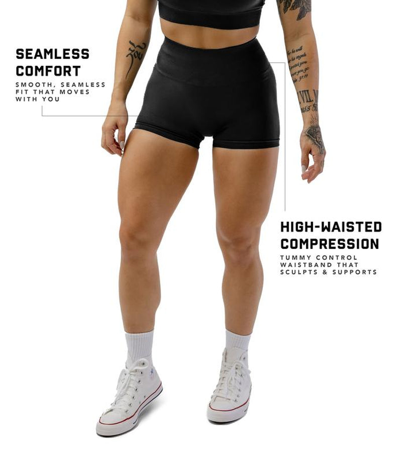 Gymreapers Halo Athletic Compression Shorts for Women - Seamless Knit Interlock Fabric for Breathability and Flexibility