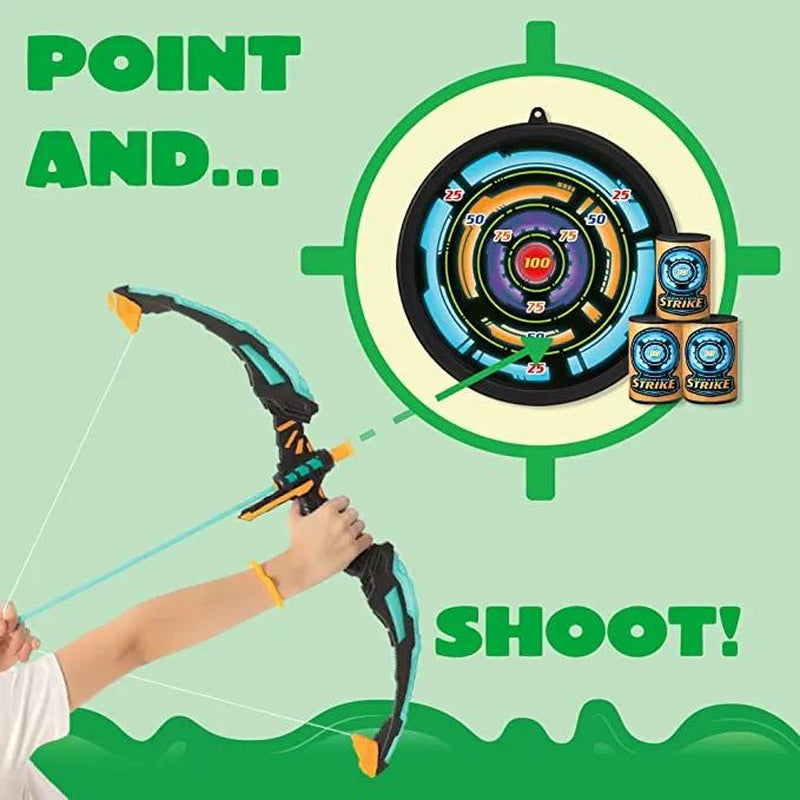 Kids Bow and Arrow Set, LED Light up Archery Toy Set with 9 Suction Cup Arrows, Target & Arrow Case, Indoor and Outdoor Hunting Play Gift Toys for Kids Outdoor Play Toys Boys