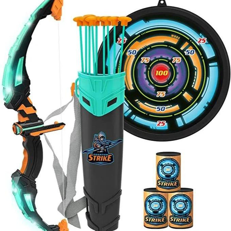 Kids Bow and Arrow Set, LED Light up Archery Toy Set with 9 Suction Cup Arrows, Target & Arrow Case, Indoor and Outdoor Hunting Play Gift Toys for Kids Outdoor Play Toys Boys