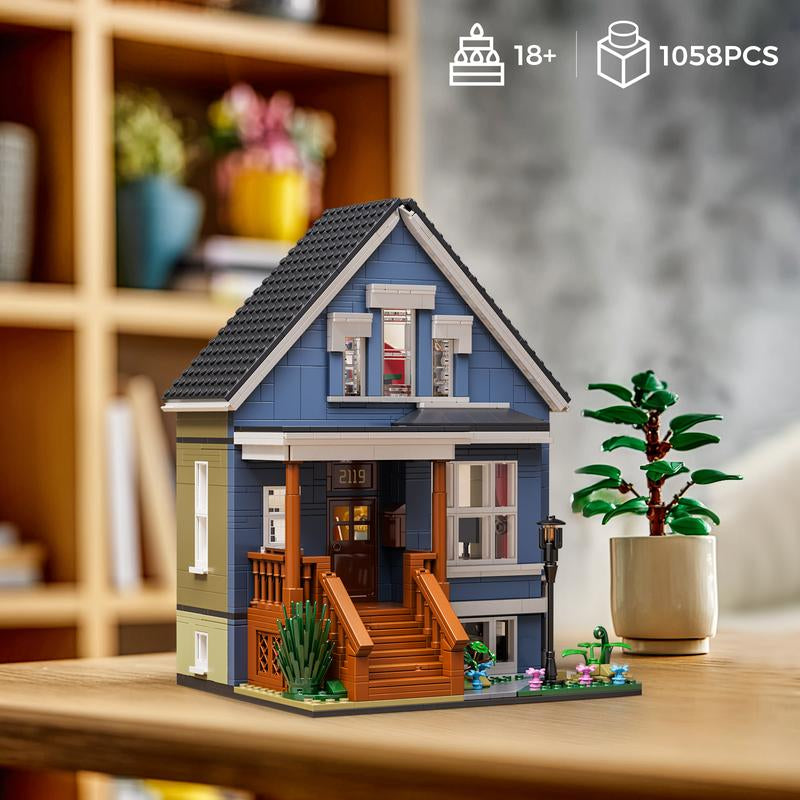 Tiktokshopblackfriday Brick Shame Family House Building Set – DIY Home Construction Blocks Kit with Detailed Rooms & Furniture, Creative Display Gift for Kids, Teens & Adults